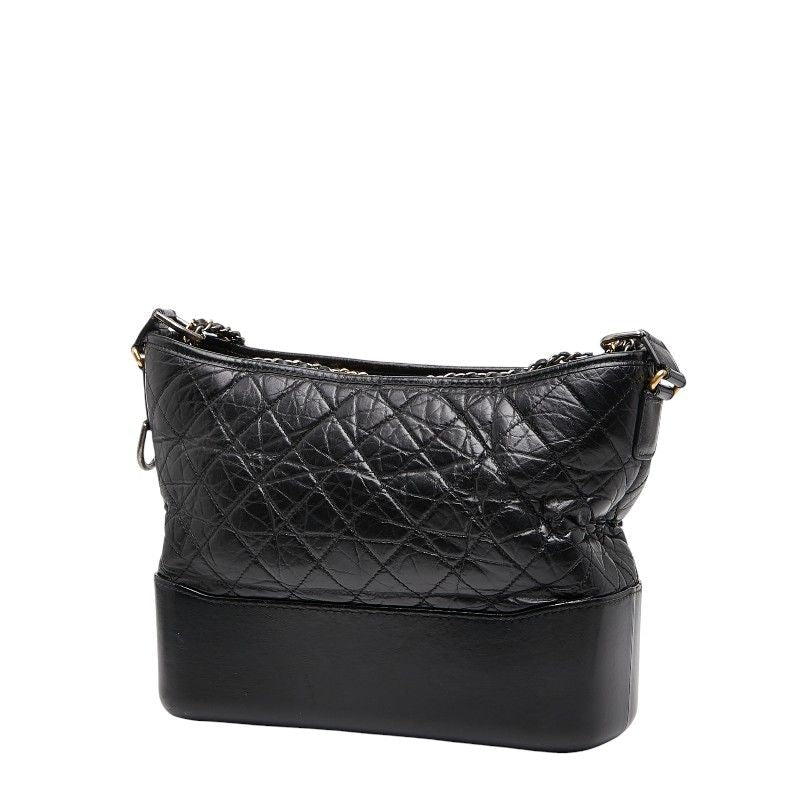 Chanel Gabriel De Chain Shoulder Bag Black Leather — view 2
