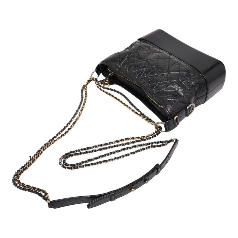 Chanel Gabriel De Chain Shoulder Bag Black Leather — view 8