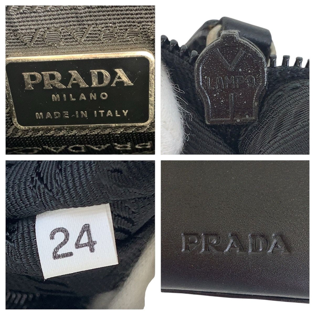 Prada Black Silver Hardware Leather Shoulder Bag Messenger — view 4