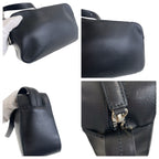 Prada Black Silver Hardware Leather Shoulder Bag Messenger — view 5
