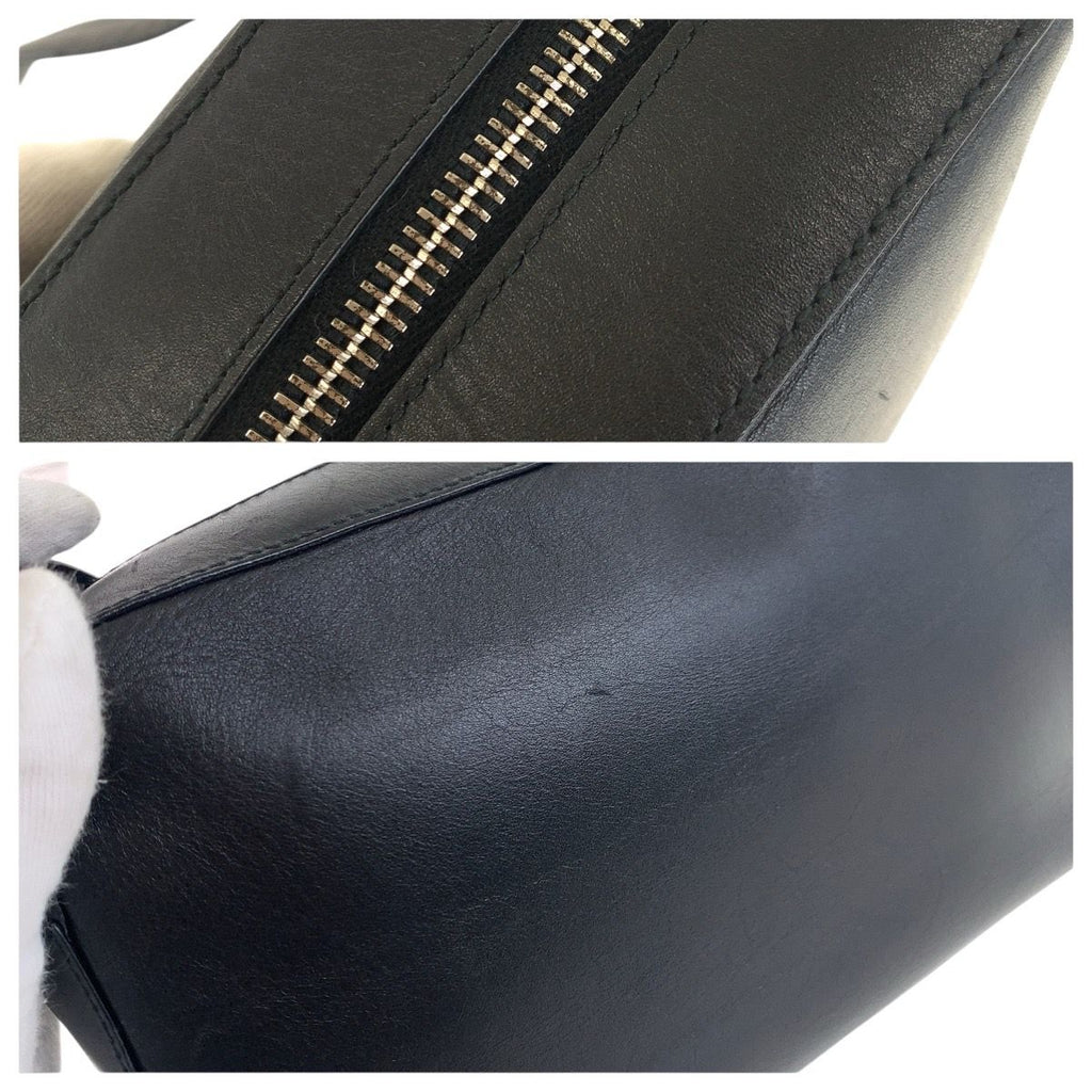 Prada Black Silver Hardware Leather Shoulder Bag Messenger — view 6
