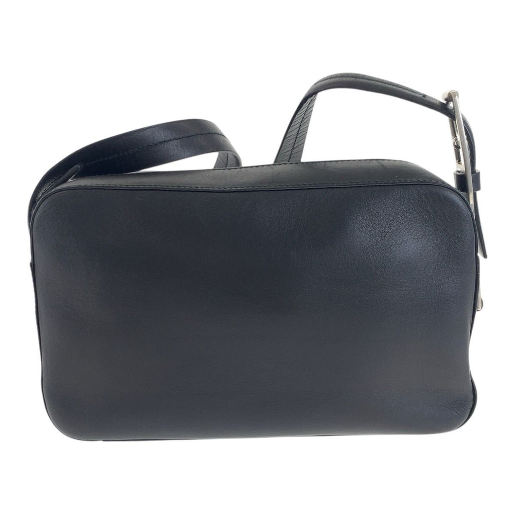 Prada Black Silver Hardware Leather Shoulder Bag Messenger — view 2