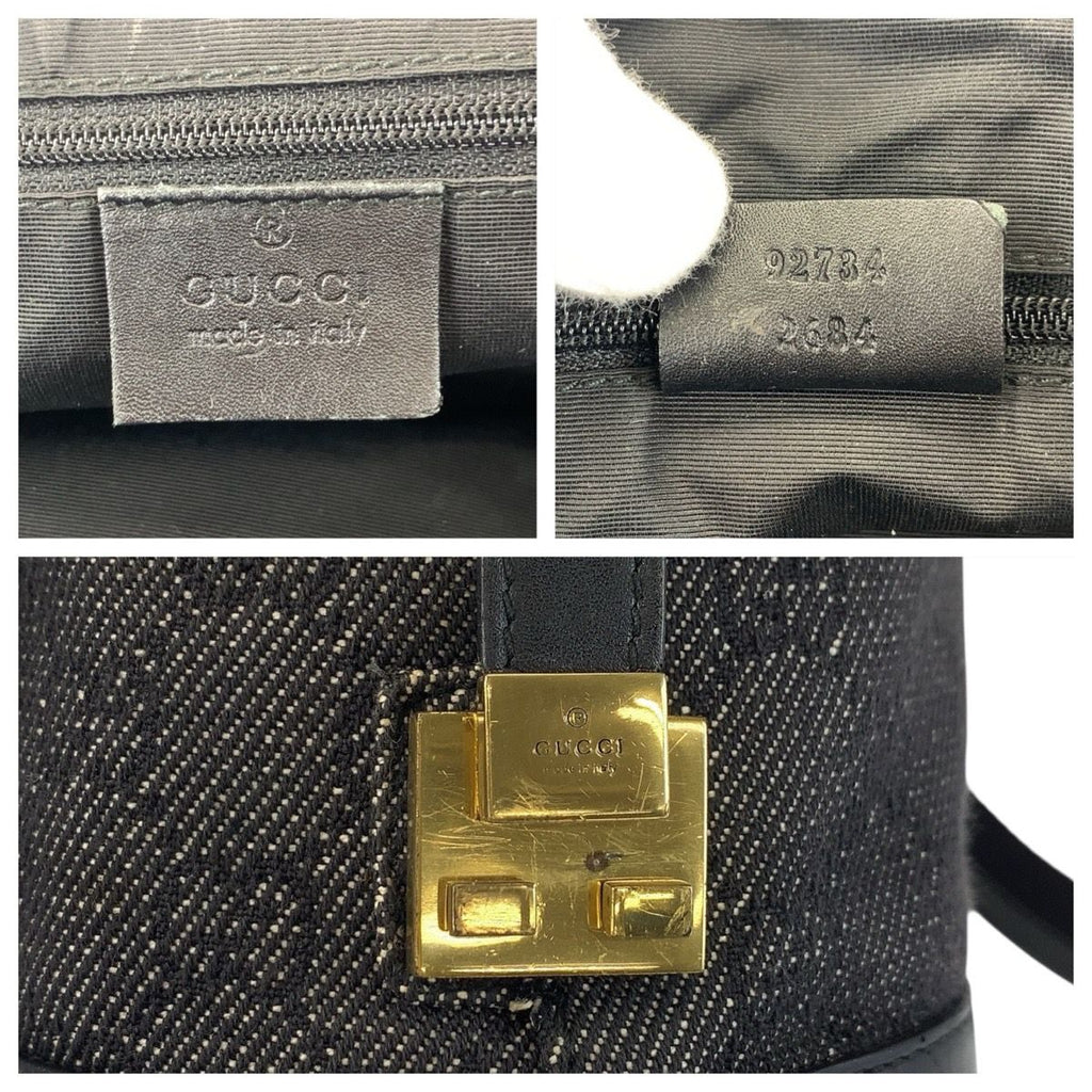 Gucci Black Gold Hardware GG Canvas 92734 Tote — view 3