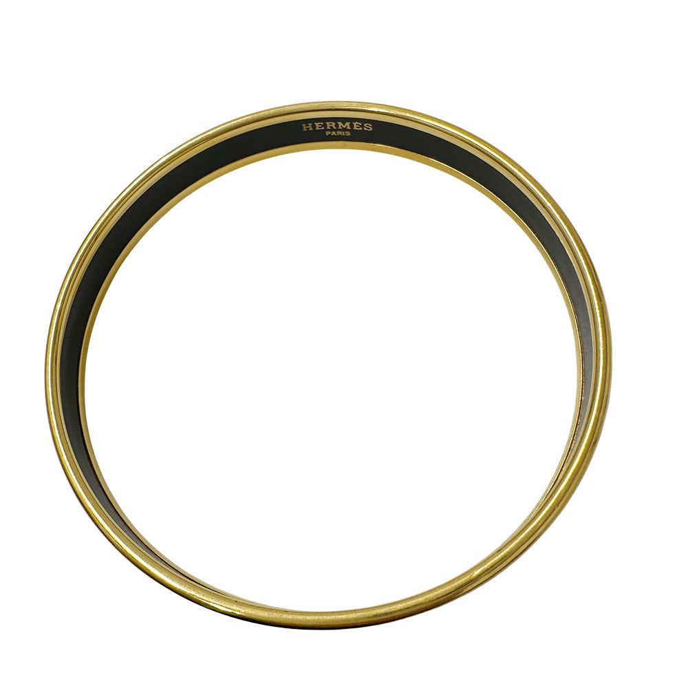 Hermes Bangle Carre Cheux Enamel PM' Brand GP Gold Black — view 4