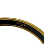 Hermes Bangle Carre Cheux Enamel PM' Brand GP Gold Black — view 6