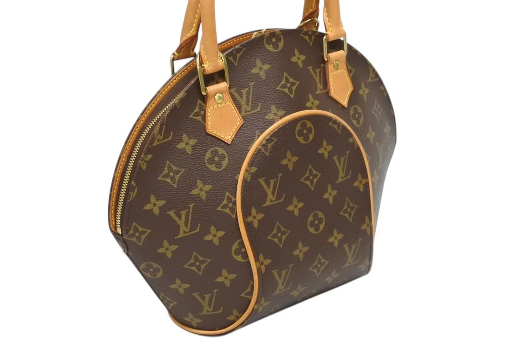 Louis Vuitton Ellipse PM Handbag Monogram Vachetta Leather Brown Gold — view 3