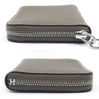 Hermes Zip Azap Compact Wallet Coin Purse Leather Etoupe Gray Silver — view 4