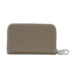 Hermes Zip Azap Compact Wallet Coin Purse Leather Etoupe Gray Silver — view 2