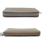 Hermes Zip Azap Compact Wallet Coin Purse Leather Etoupe Gray Silver — view 3