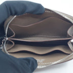 Hermes Zip Azap Compact Wallet Coin Purse Leather Etoupe Gray Silver — view 6