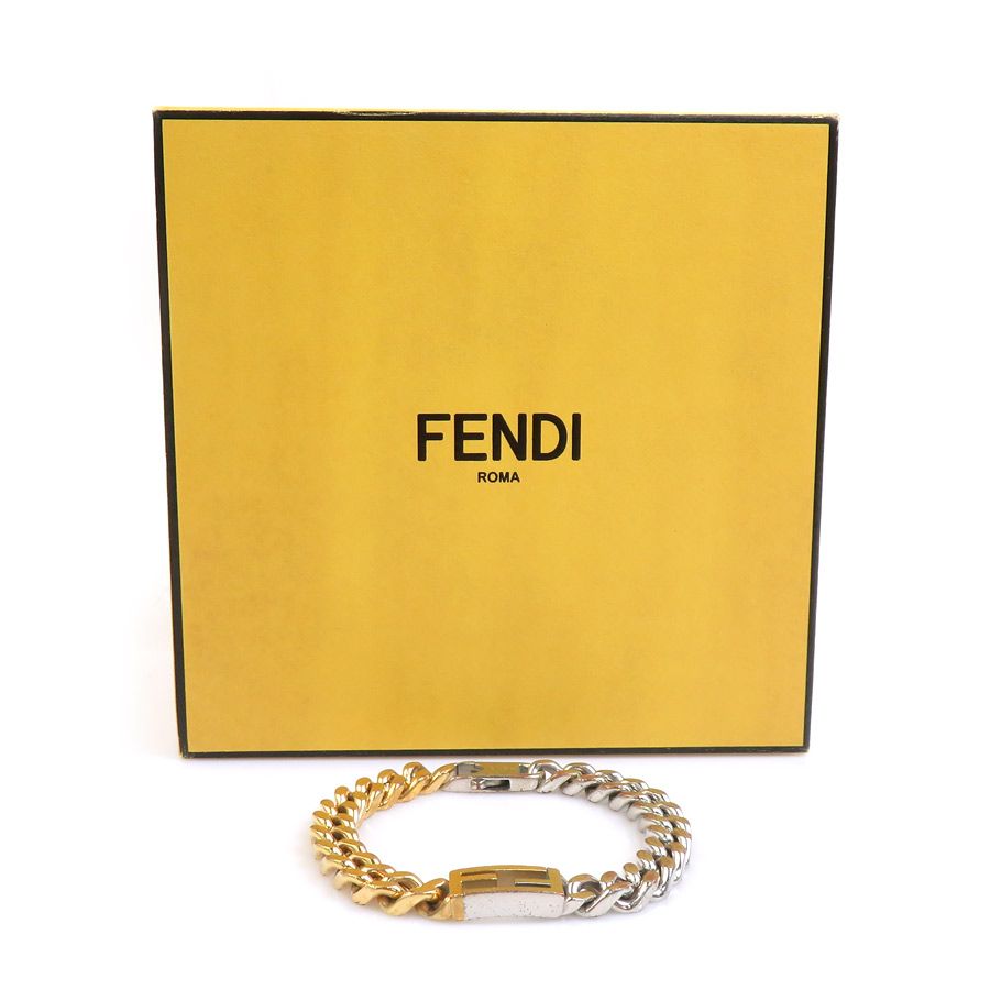 Fendi Chain-Link Gold and Silver Bracelet — view 8