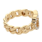 Dior Christian Clair D Lune Cles Rudy Rhinestone Ring S