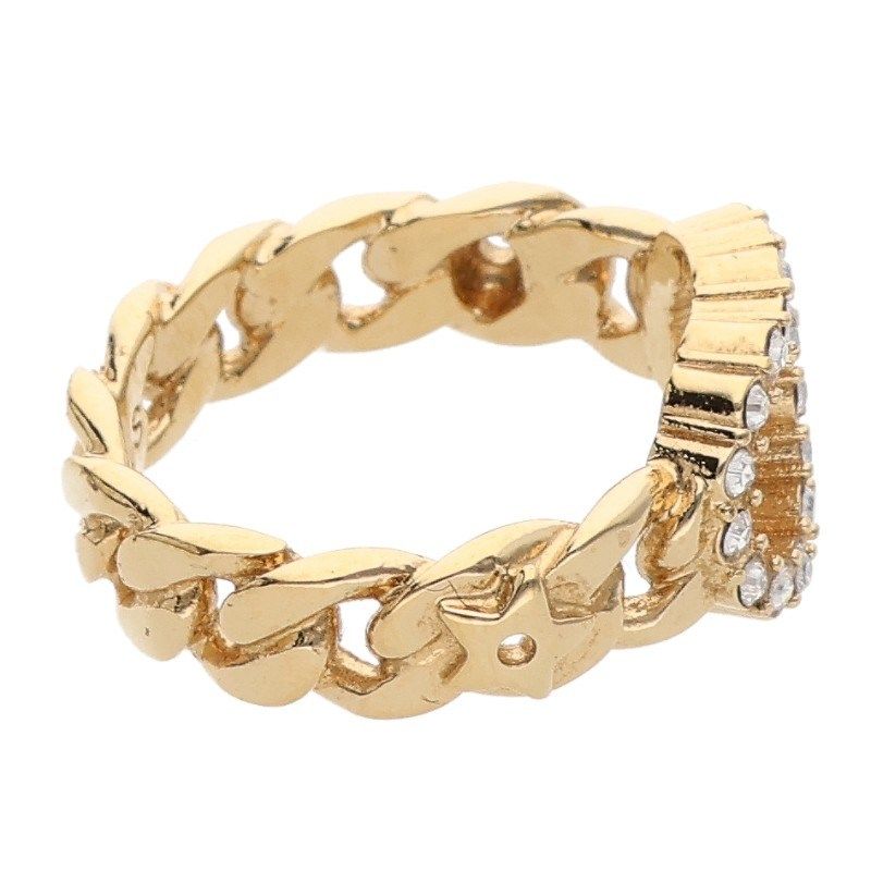 Dior Christian Clair D Lune Cles Rudy Rhinestone Ring S
