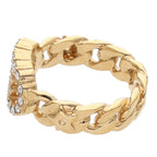 Dior Christian Clair D Lune Cles Rudy Rhinestone Ring S