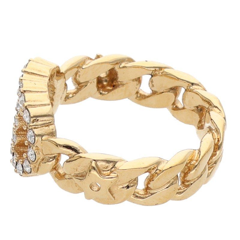 Dior Christian Clair D Lune Cles Rudy Rhinestone Ring S