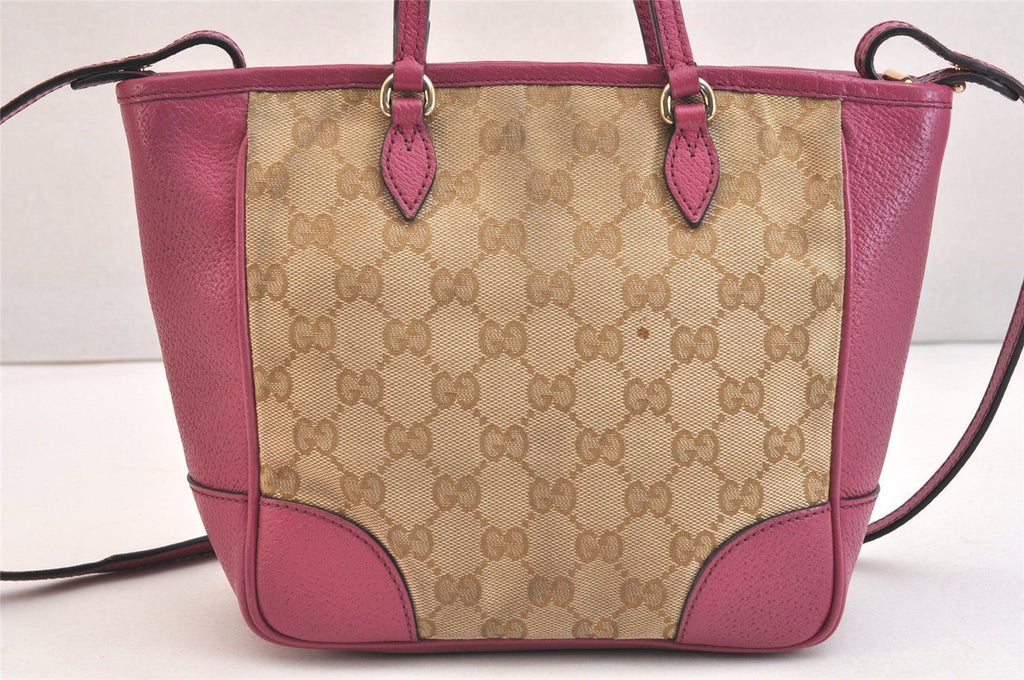 Gucci Bree 2-Way Shoulder Handbag GG Canvas Leather Beige — view 3