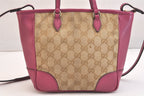Gucci Bree 2-Way Shoulder Handbag GG Canvas Leather Beige — view 3