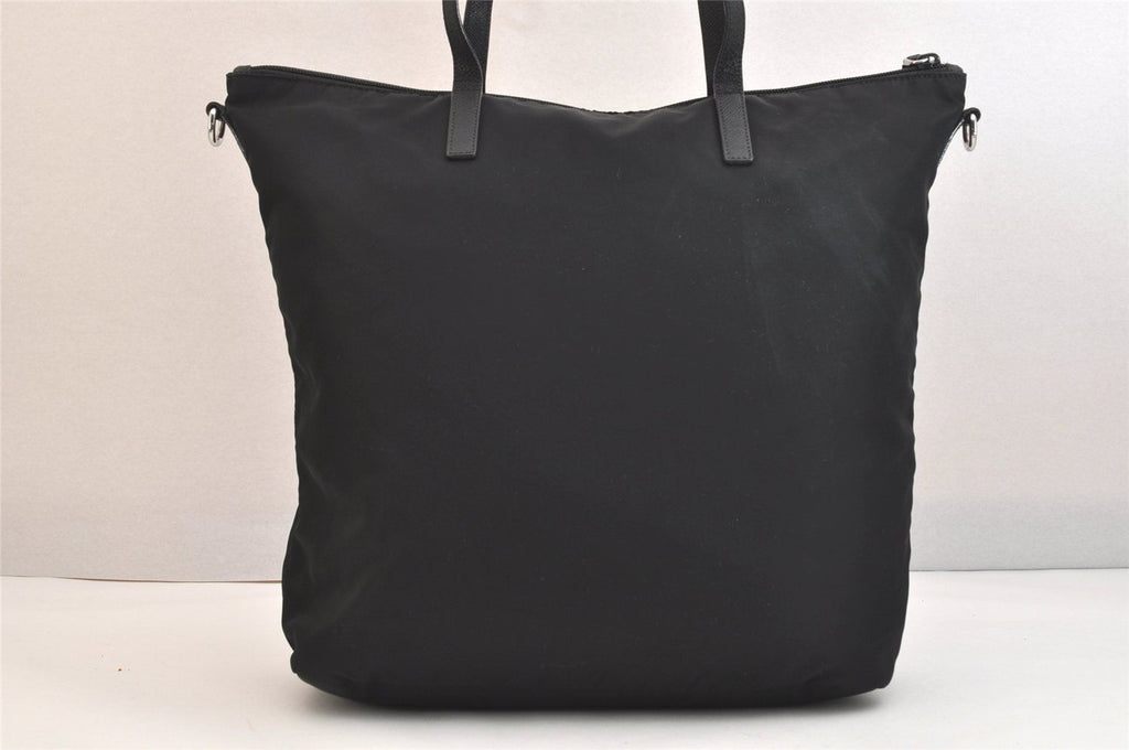 Prada Vintage Nylon Leather 2-Way Shoulder Cross Handbag Black — view 3