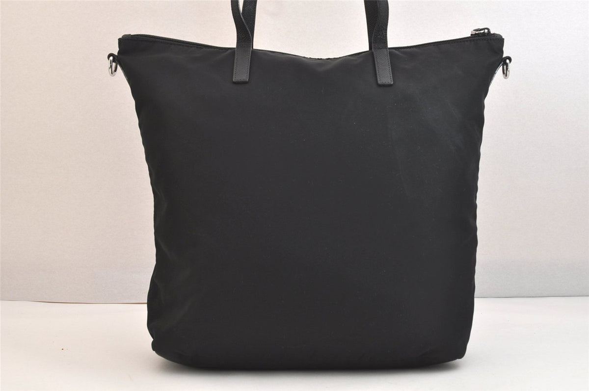 Prada Vintage Nylon Leather 2-Way Shoulder Cross Handbag Black — view 3
