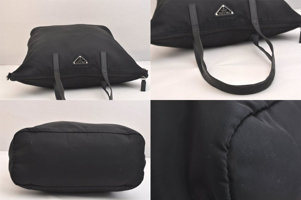 Prada Vintage Nylon Leather 2-Way Shoulder Cross Handbag Black — view 6