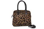 Fendi Giraffe Pattern 2-Way Shoulder Handbag Calf Hair Brown