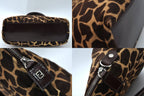Fendi Giraffe Pattern 2-Way Shoulder Handbag Calf Hair Brown — view 6