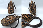 Fendi Giraffe Pattern 2-Way Shoulder Handbag Calf Hair Brown — view 4