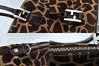 Fendi Giraffe Pattern 2-Way Shoulder Handbag Calf Hair Brown — view 7