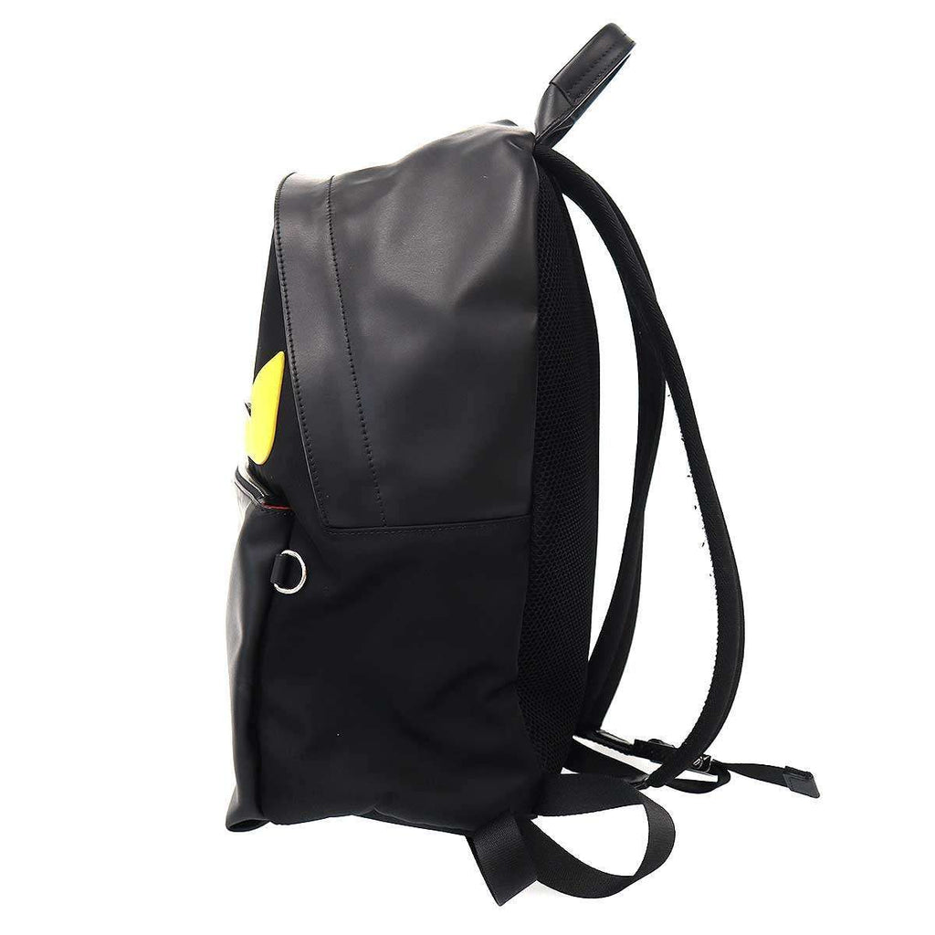 Fendi Monster Bugs Nylon Leather Backpack Black — view 3