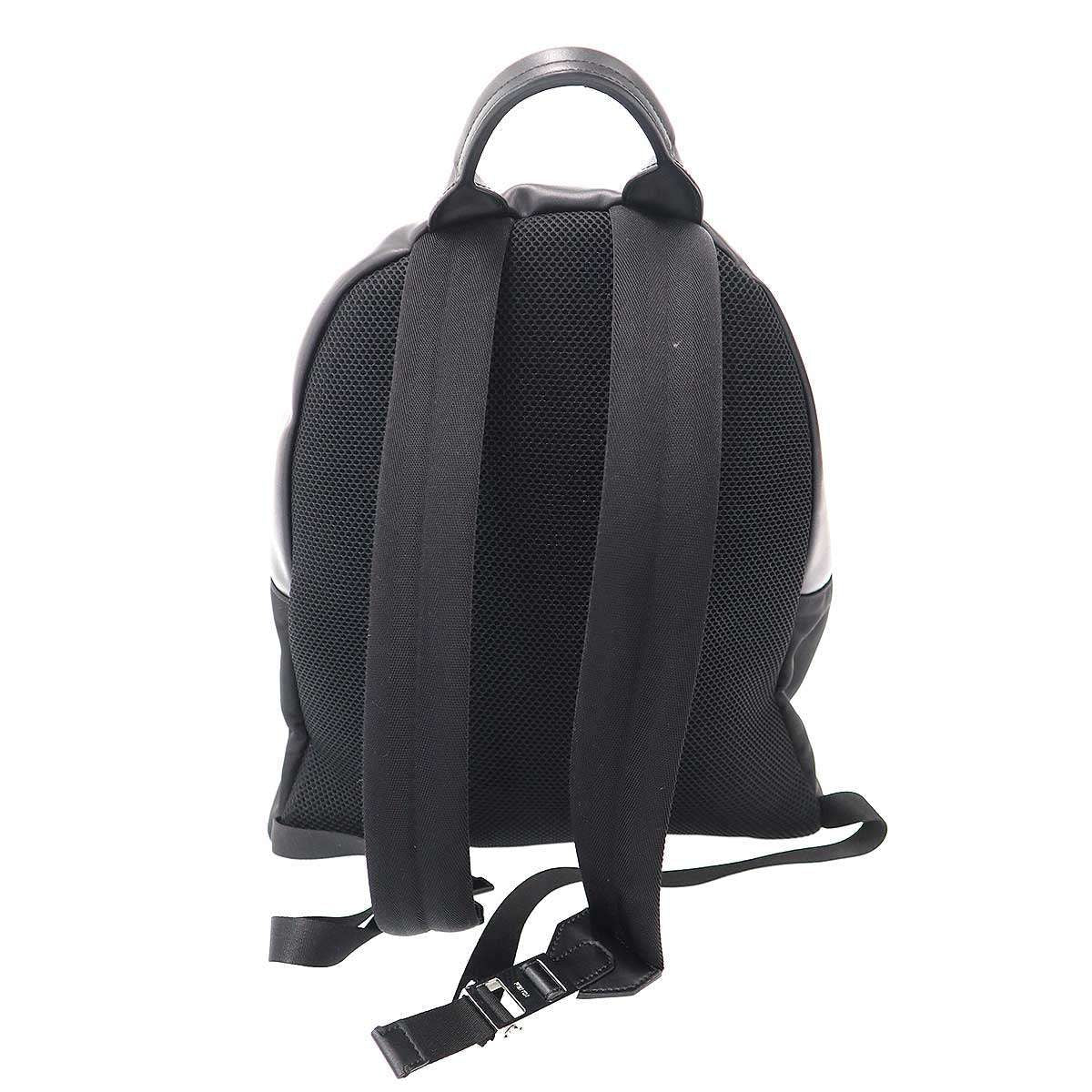 Fendi Monster Bugs Nylon Leather Backpack Black — view 2