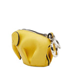 Loewe Elephant Coin Case Charm Key Ring Yellow Leather — view 2