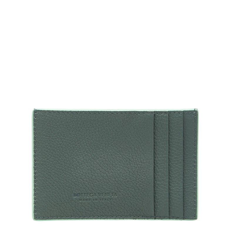 Bottega Veneta Maxi Intrench Card Case Light Green Leather — view 2