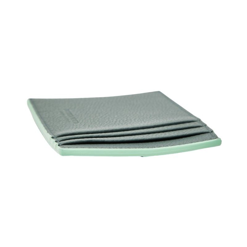 Bottega Veneta Maxi Intrench Card Case Light Green Leather — view 4