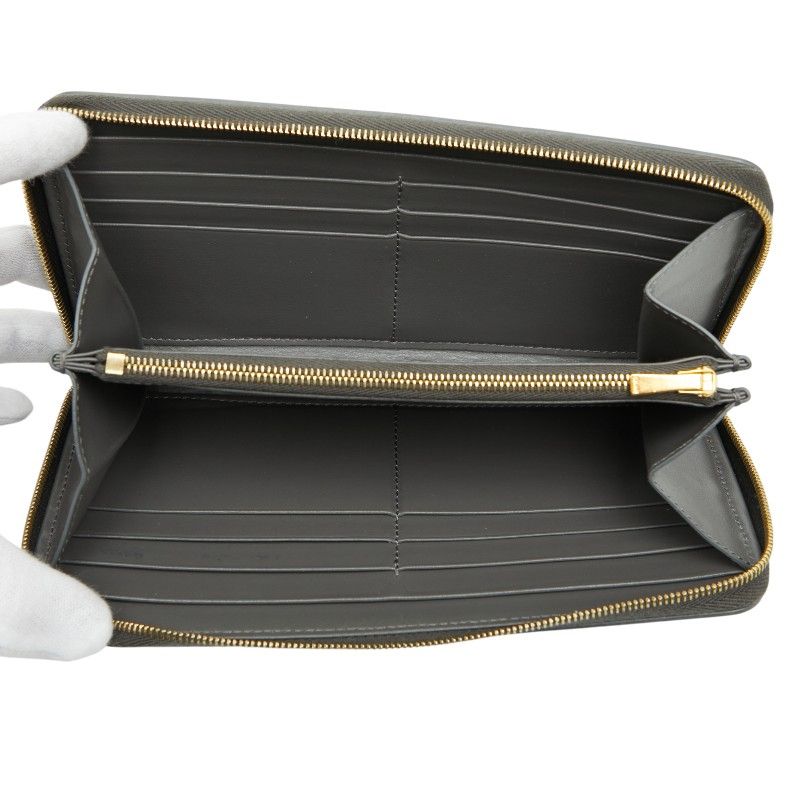 Celine Zip Around Wallet Gray Leather — view 6