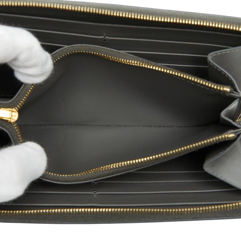 Celine Zip Around Wallet Gray Leather — view 7
