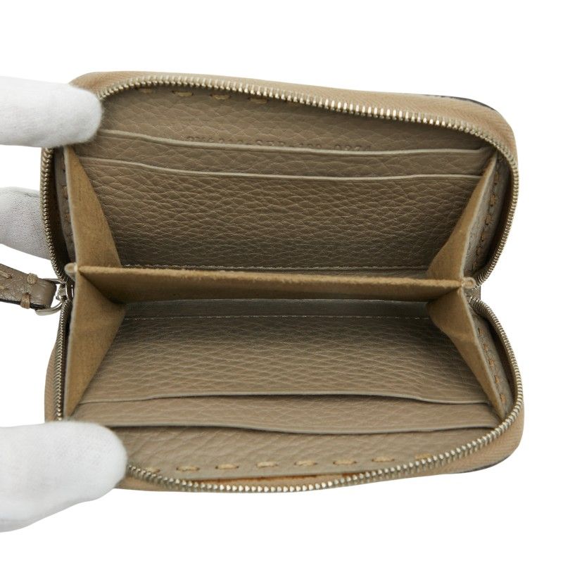 Fendi Selleria Coin Purse Gray Leather — view 6