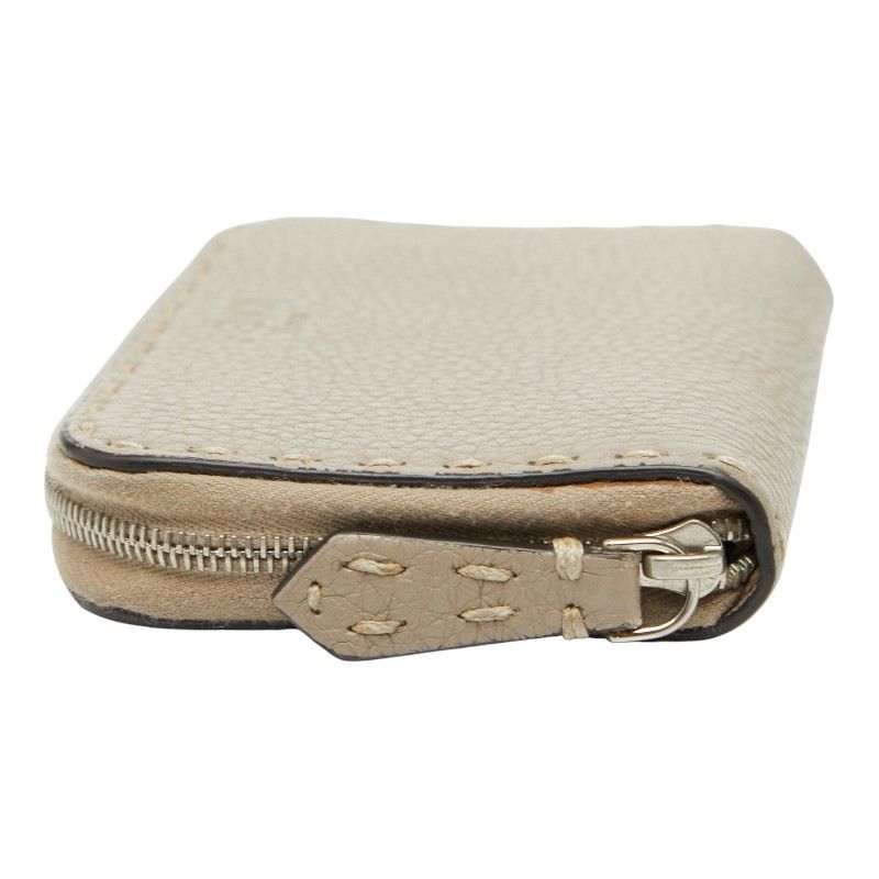 Fendi Selleria Coin Purse Gray Leather — view 5