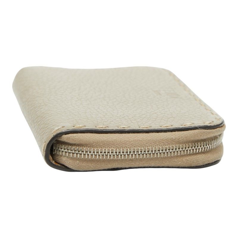 Fendi Selleria Coin Purse Gray Leather — view 4