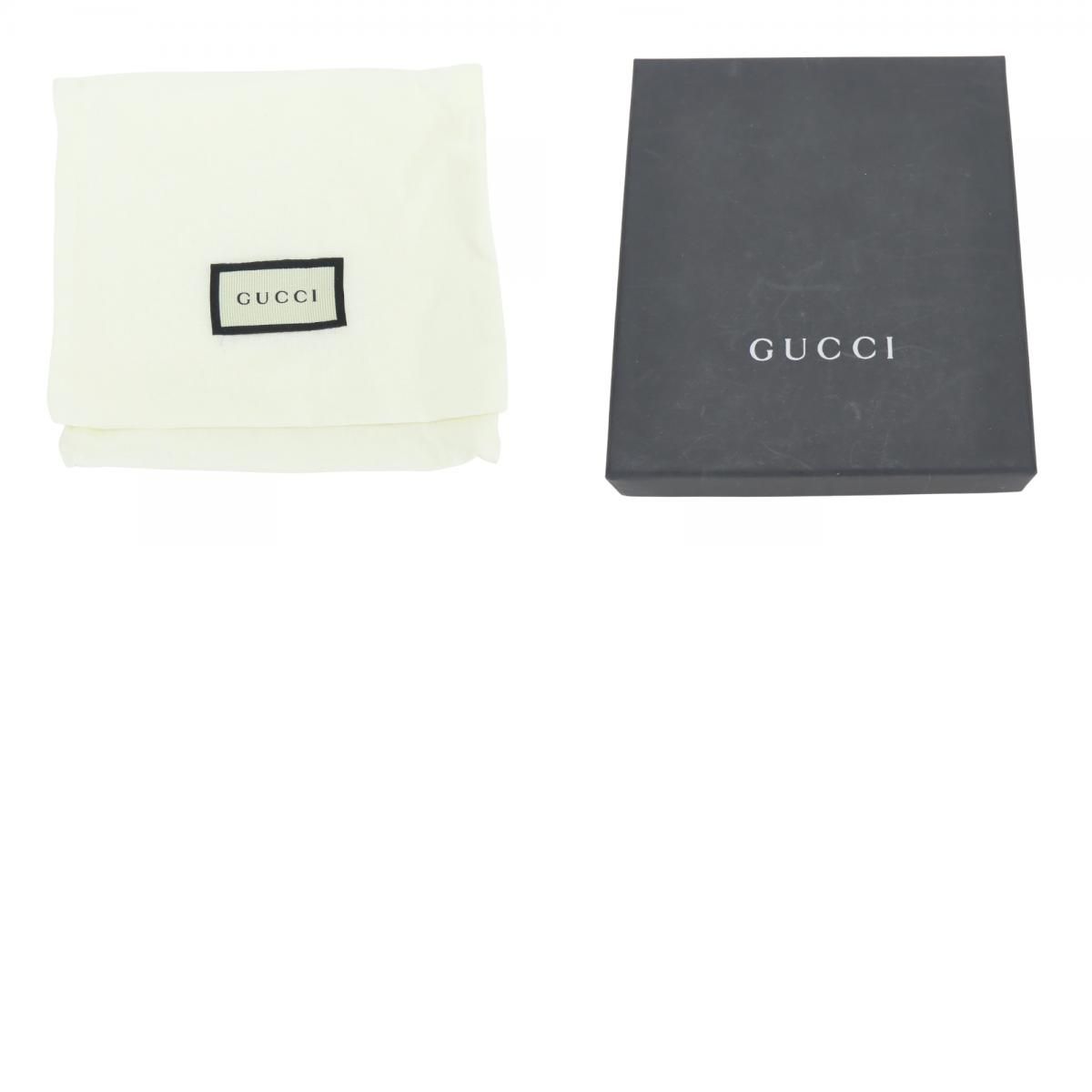 Gucci Trifold Wallet Interlocking W Hook Leather Beige — view 9