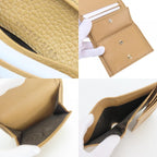 Gucci Trifold Wallet Interlocking W Hook Leather Beige — view 8