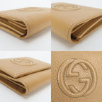 Gucci Trifold Wallet Interlocking W Hook Leather Beige — view 5