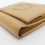 Gucci Trifold Wallet Interlocking W Hook Leather Beige — view 4