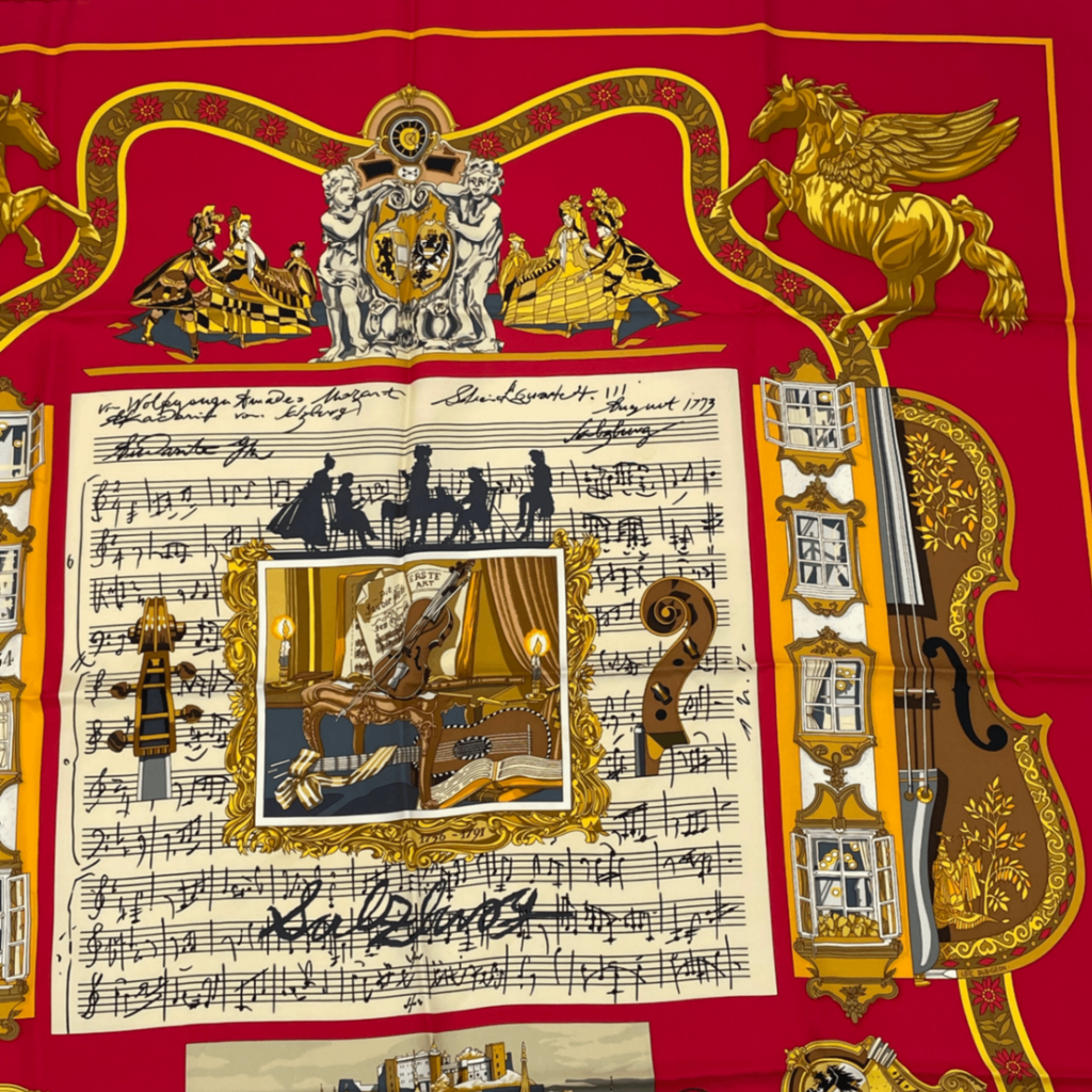 Hermes Carre 90 in Salzburg Red Scarf Silk — view 5