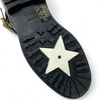 Dior Christian Empreinte Boots Shoes Leather Black Gold Logo Belt — view 8