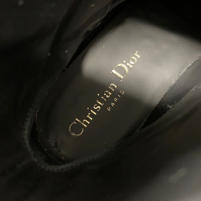 Dior Christian Empreinte Boots Shoes Leather Black Gold Logo Belt — view 7