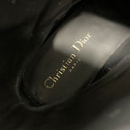 Dior Christian Empreinte Boots Shoes Leather Black Gold Logo Belt — view 7