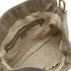 Gucci Bamboo 2-Way Shoulder Bag Crossbody Leather Grey Gold — view 5