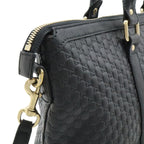 Gucci Micro Guccissima Tote 2-Way Shoulder Bag Crossbody Leather Black Gold — view 8