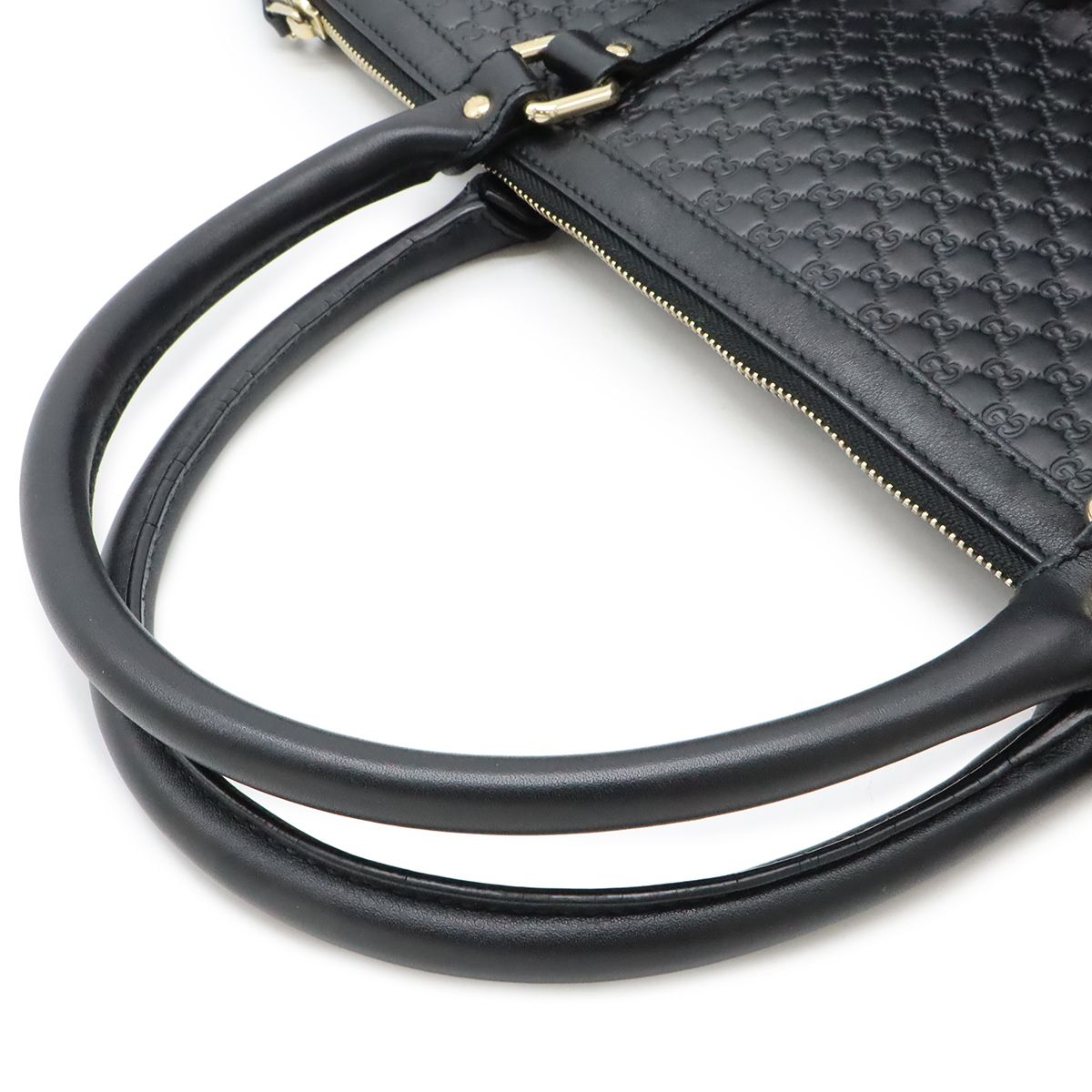 Gucci Micro Guccissima Tote 2-Way Shoulder Bag Crossbody Leather Black Gold — view 4