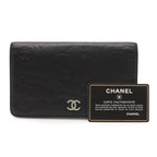 Chanel Camellia Embossed CC Logo Bifold Long Wallet Leather Black — view 9